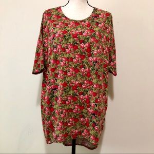 NWT LuLaRoe Irma Rose Shirt Floral Tunic Top SZ S